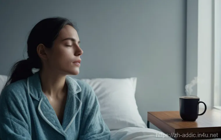 카페인 중독 증상 분석 - **Caffeine Withdrawal Morning Struggle**
    A realistic, candid photograph of a young adult (gender...