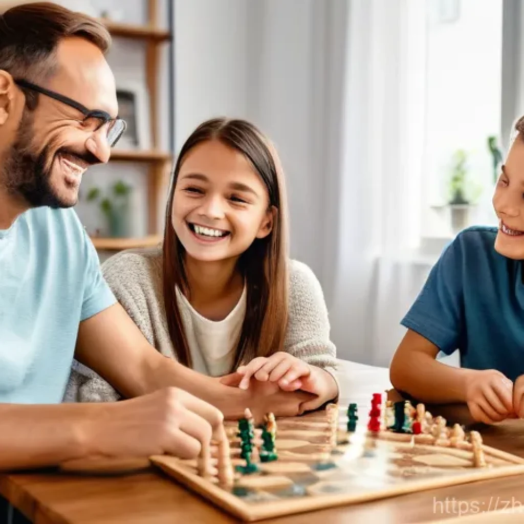 인터넷 중독 예방 교육 - **Prompt 1: Family Digital Harmony and Connection**
    A heartwarming and cozy scene inside a moder...